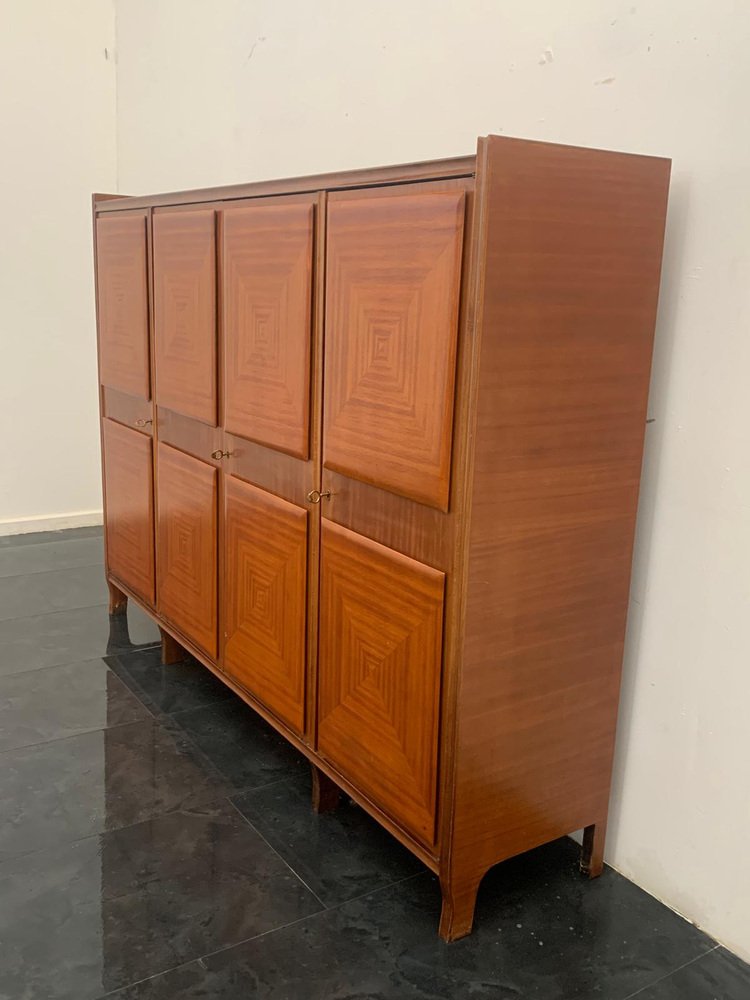 Container in Mahogany with Finely Inlaid Bosses by Paolo Buffa, 1950