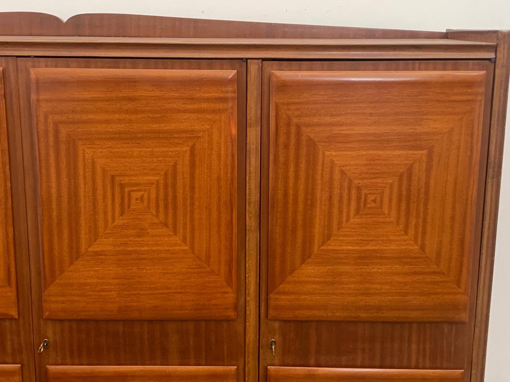 Container in Mahogany with Finely Inlaid Bosses by Paolo Buffa, 1950