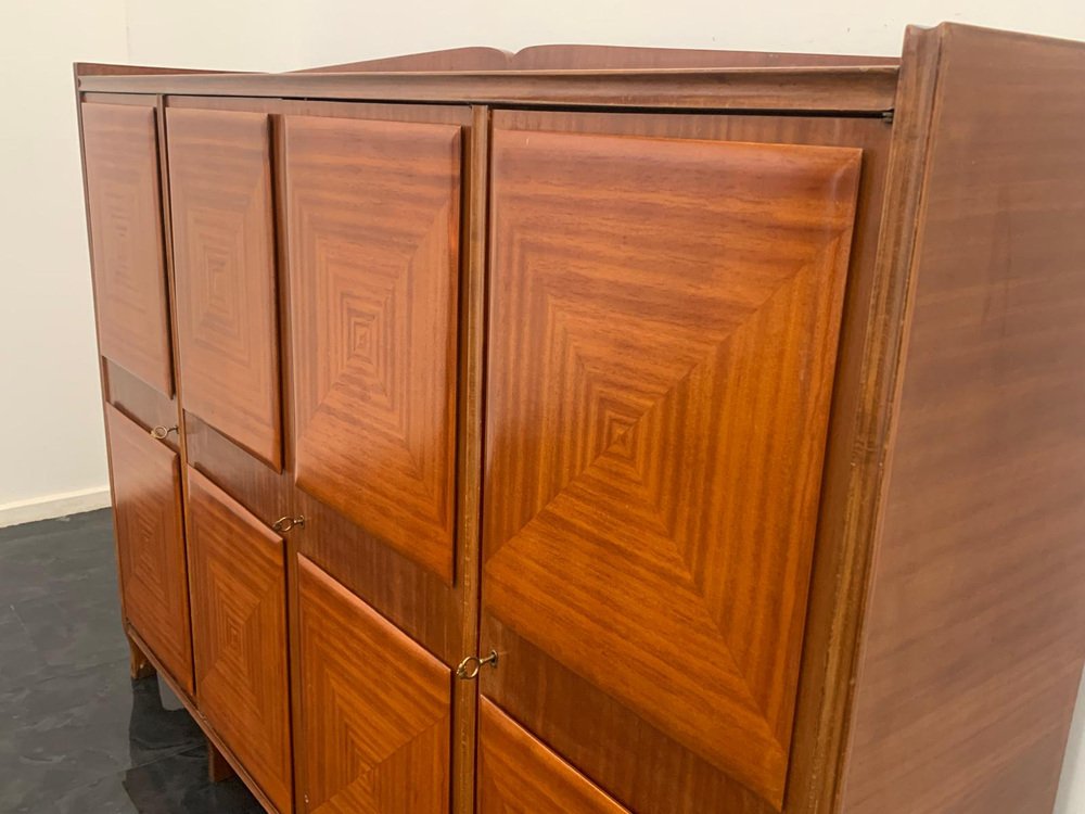 Container in Mahogany with Finely Inlaid Bosses by Paolo Buffa, 1950