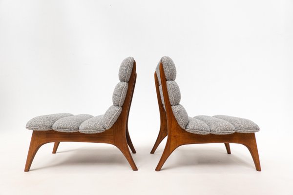 Contemporary Wood and Fabric Easy Chairs, Italy-FGA-1346611