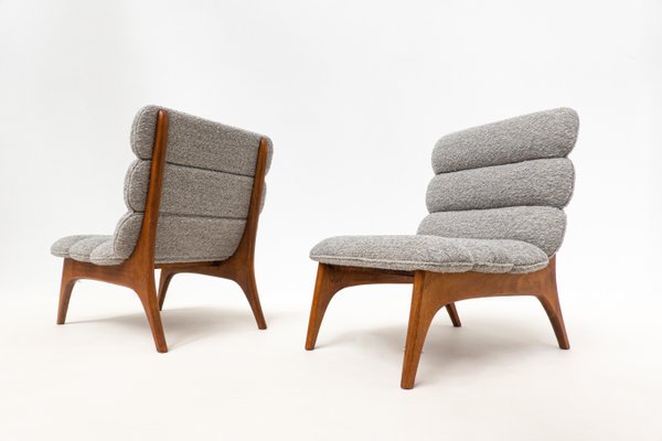 Contemporary Wood and Fabric Easy Chairs, Italy-FGA-1346611