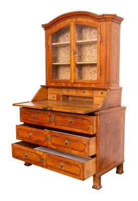 Copf Style Inlaid Cherrywood Secretaire Cabinet, 1800s-ABO-1440481