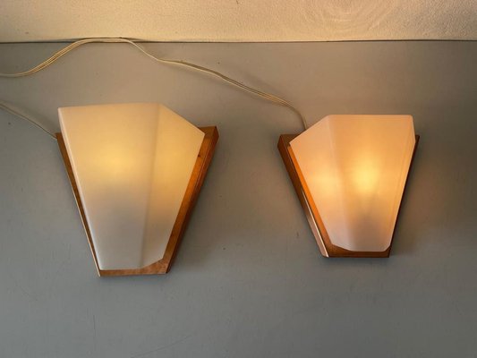 Copper and Acrylic Glass Sconces by Weckelweller Werkstätten, Germany, 1950s, Set of 2-RDS-1310734