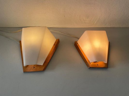 Copper and Acrylic Glass Sconces by Weckelweller Werkstätten, Germany, 1950s, Set of 2-RDS-1310734