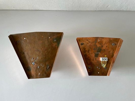 Copper and Acrylic Glass Sconces by Weckelweller Werkstätten, Germany, 1950s, Set of 2-RDS-1310734