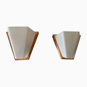 Copper and Acrylic Glass Sconces by Weckelweller Werkstätten, Germany, 1950s, Set of 2-RDS-1310734