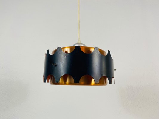 Copper and Black Pendant Lamp, 1960s-PUK-786774