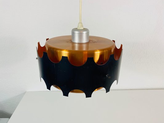 Copper and Black Pendant Lamp, 1960s-PUK-786774