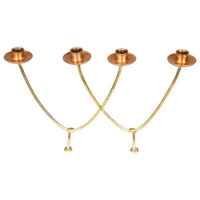 Copper and Brass Candle Holder for 4 Candles, 1950s-SPD-1140175