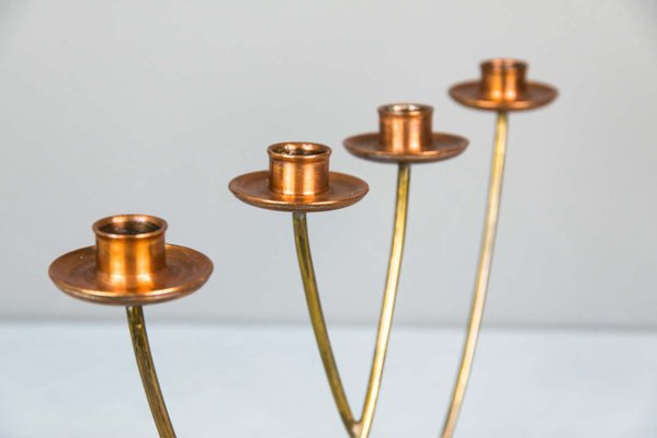 Copper and Brass Candle Holder for 4 Candles, 1950s-SPD-1140175