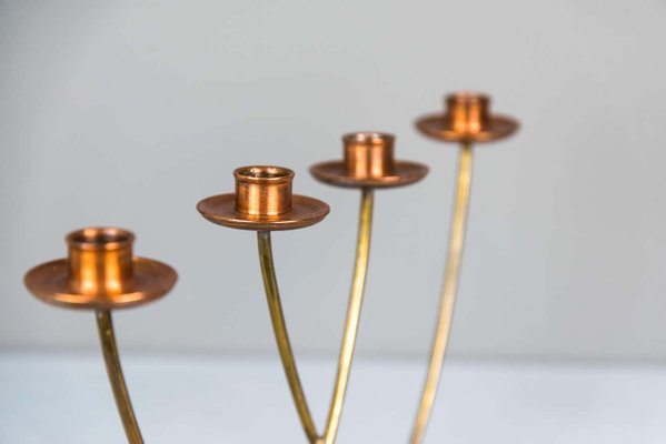 Copper and Brass Candle Holder for 4 Candles, 1950s-SPD-1140175