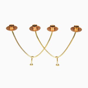 Copper and Brass Candle Holder for 4 Candles, 1950s-SPD-1140175