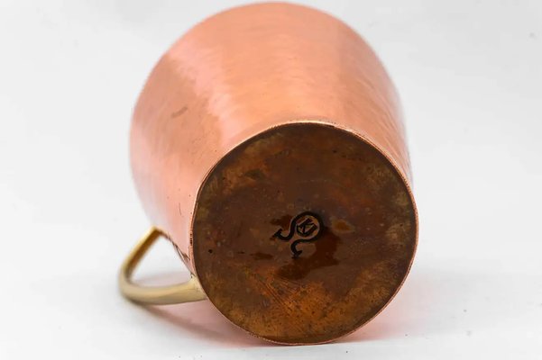 Copper and Brass Hammered Jug, 1950s-SPD-1366633