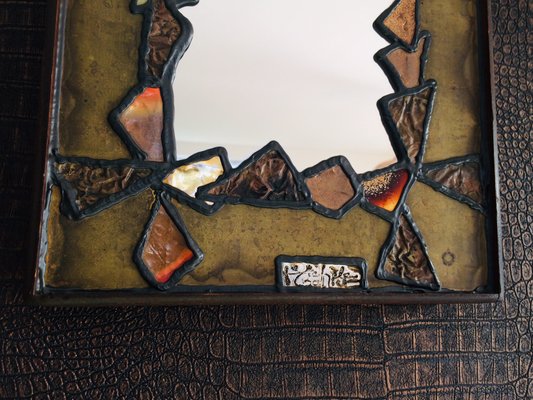 Copper and Brass Mirror, 1960s-RQV-828604