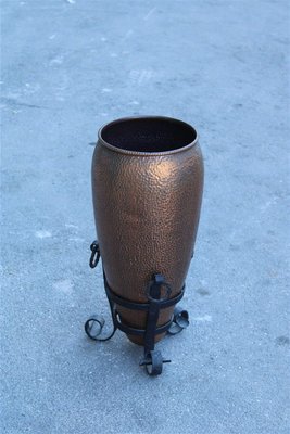 Copper and Forged Iron Umbrella Stand, 1950s-EH-699748