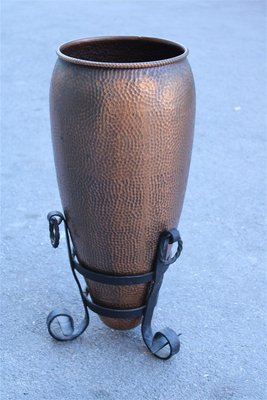 Copper and Forged Iron Umbrella Stand, 1950s-EH-699748