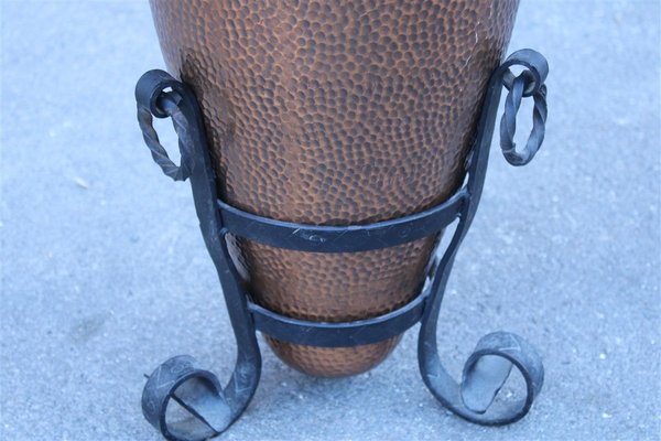 Copper and Forged Iron Umbrella Stand, 1950s-EH-699748