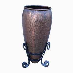 Copper and Forged Iron Umbrella Stand, 1950s-EH-699748