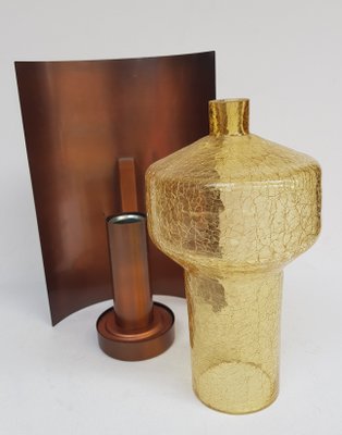 Copper and Glass Craquelel Sconce, 1960s-QDP-665630