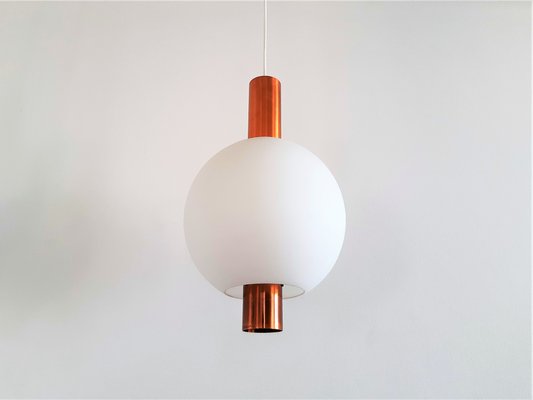 Copper and Glass Pendant Lamps from Hiemstra Evolux, 1960s, Set of 2-NV-1014579