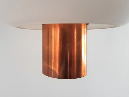 Copper and Glass Pendant Lamps from Hiemstra Evolux, 1960s, Set of 2-NV-1014579