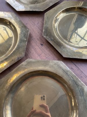 Copper Brass Plates, 1950s, Set of 8-LCU-838712