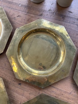 Copper Brass Plates, 1950s, Set of 8-LCU-838712