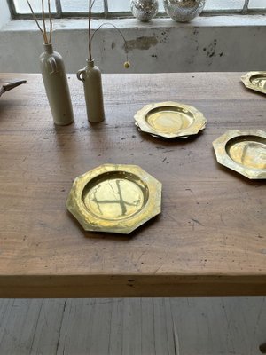 Copper Brass Plates, 1950s, Set of 8-LCU-838712