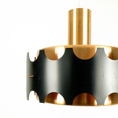 Copper Ceiling Lamp from VEB Metalldrücker Halle, 1960s-YGX-771583