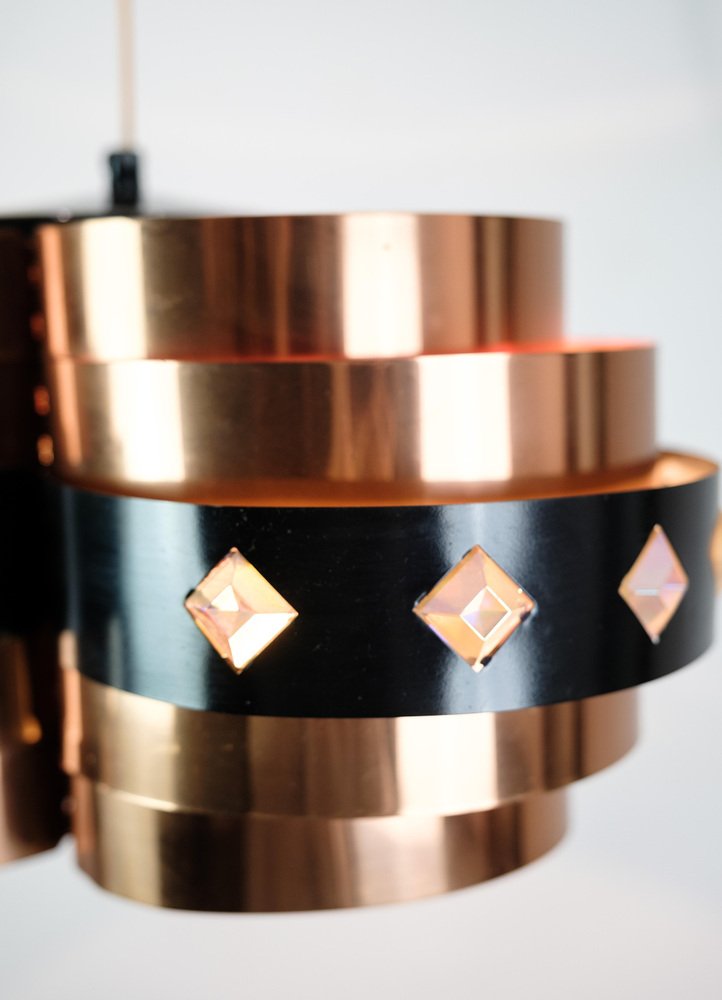 Copper Ceiling Lamp from Werner Schou, 1970s