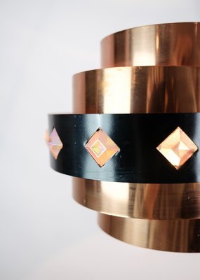 Copper Ceiling Lamp from Werner Schou, 1970s-UY-1454054