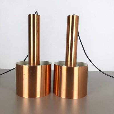 Copper Club Hanging Light by Jo Hammerborg for Fog & Mørup, Denmark, 1963, Set of 2-QZ-1153034