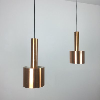 Copper Club Hanging Light by Jo Hammerborg for Fog & Mørup, Denmark, 1963, Set of 2-QZ-1153034