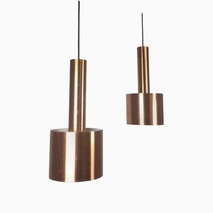 Copper Club Hanging Light by Jo Hammerborg for Fog & Mørup, Denmark, 1963, Set of 2-QZ-1153034