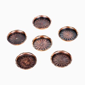 Copper Coaster, Vienna, 1950s, Set of 6-SPD-1438427