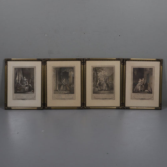 Copper Engravings, 1800, Framed, Set of 8