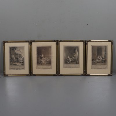 Copper Engravings, 1800, Framed, Set of 8-VAP-1178076