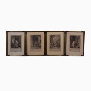 Copper Engravings, 1800, Framed, Set of 8-VAP-1178076