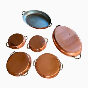 Copper Frying Pan Set, Set of 6-QJM-1792457