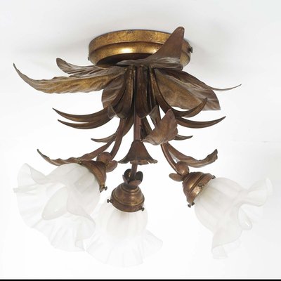 Copper & Murano Glass Ceiling Lamp from Liberty, 1930s-NJV-857242