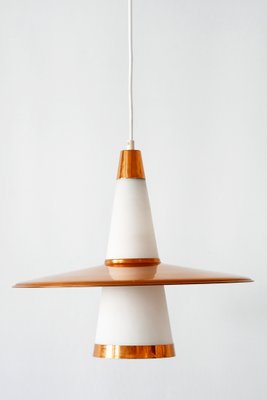 Copper & Opaline Glass Sputnik Ceiling Lamp, 1950s-WPT-568030