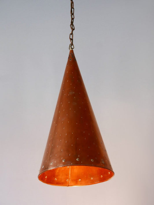 Copper Pendant Lamp by E. S. Horn Aalestrup, Denmark, 1950s