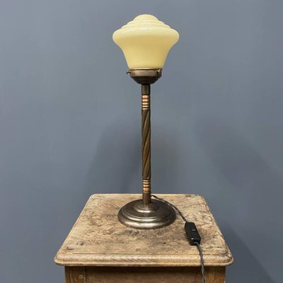 Copper Table Lamp with Glass Shade-NPL-1798486