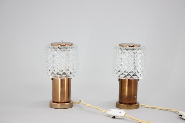 Copper Table Lamps by Kamenický Šeno, Czechoslovakia, 1970s, Set of 2-TZ-1186617