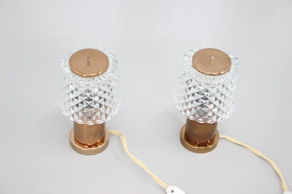 Copper Table Lamps by Kamenický Šeno, Czechoslovakia, 1970s, Set of 2-TZ-1186617