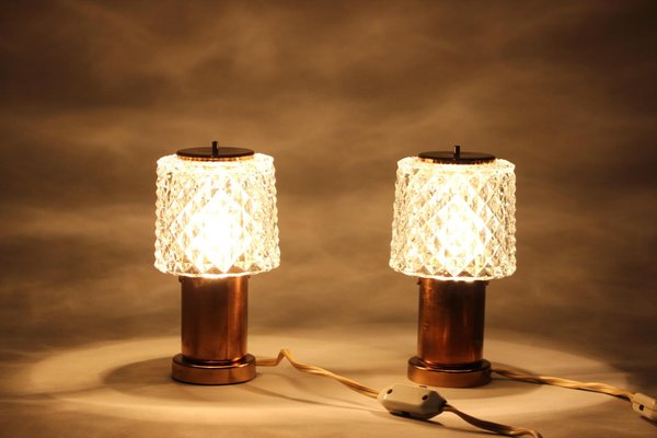 Copper Table Lamps by Kamenický Šeno, Czechoslovakia, 1970s, Set of 2-TZ-1186617