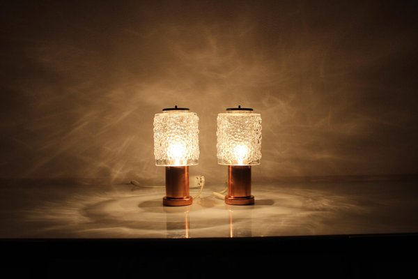 Copper Table Lamps from Kamenický Šenov, Czechoslovakia, 1970s, Set of 2-TZ-1264751