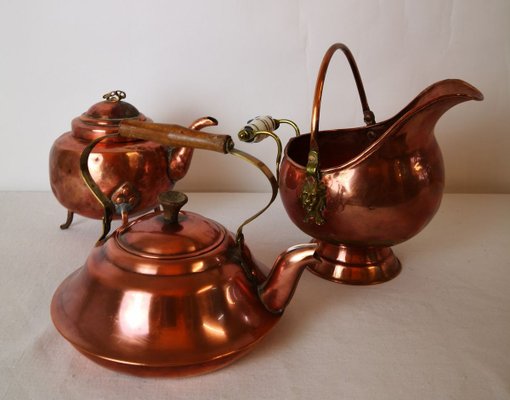 Copper Tableware Set, 1950s, Set of 3-ELB-887771