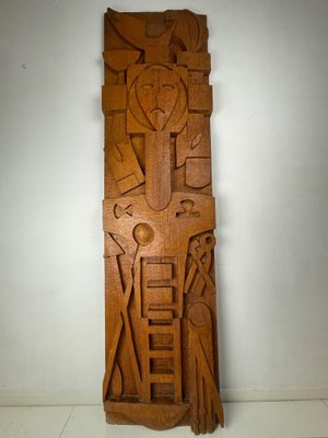 Cor Trillen, Arma Christi, Religious Art, 1960s, Wooden Carving-WQJ-1186482