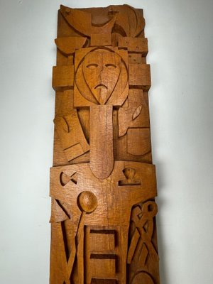 Cor Trillen, Arma Christi, Religious Art, 1960s, Wooden Carving-WQJ-1186482